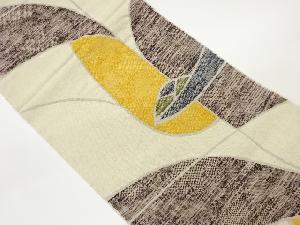 手織り真綿紬抽象模様名古屋帯